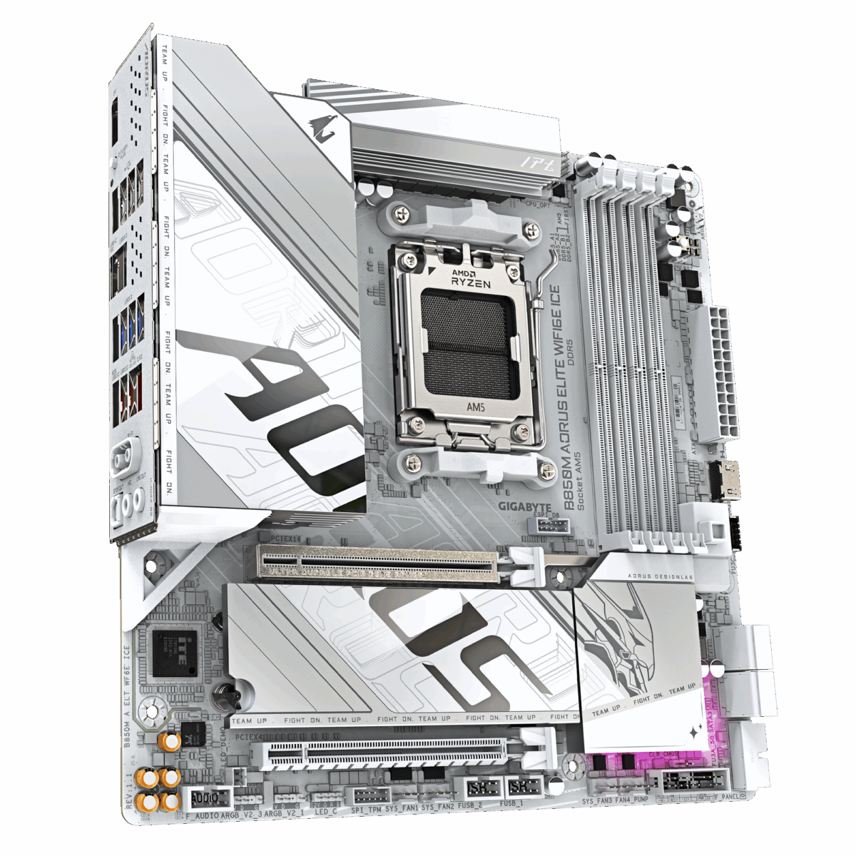 Gigabyte B850M Aorus Elite WiFi6E ICE AMD AM5 LGA 1718 Motherboard, mATX, DDR5, 2X M.2, PCIe 5.0, USB-C, WIFI6E, 2.5GbE LAN, EZ-Latch - Image 5
