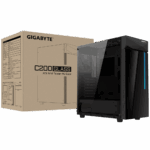 Gigabyte C200G Case with Tempered Side Glass Panel and Front RGB Light on Black Tempered Glass at Front Panel - Image 2