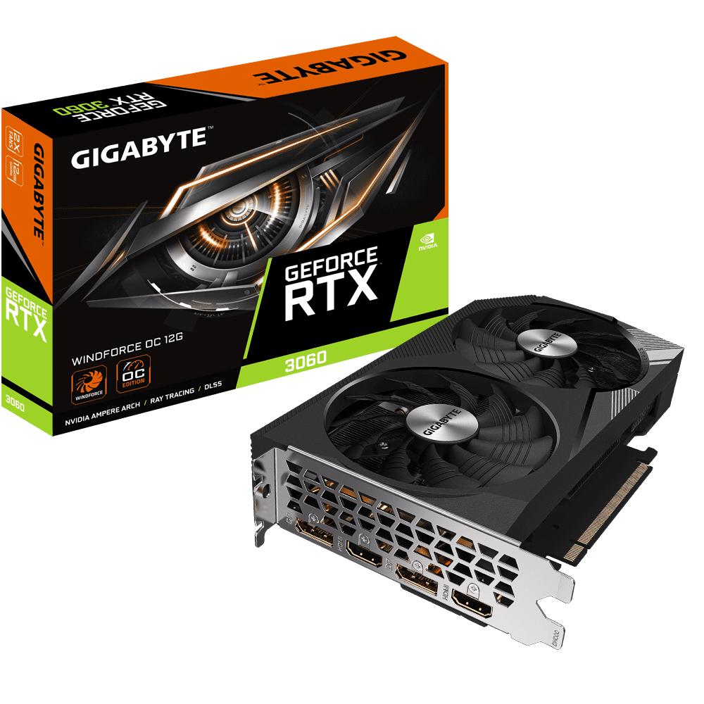 Gigabyte GeForce RTX 3060 WindForce OC 12GB Graphics Card | High-VRAM 1080p & 1440p Gaming