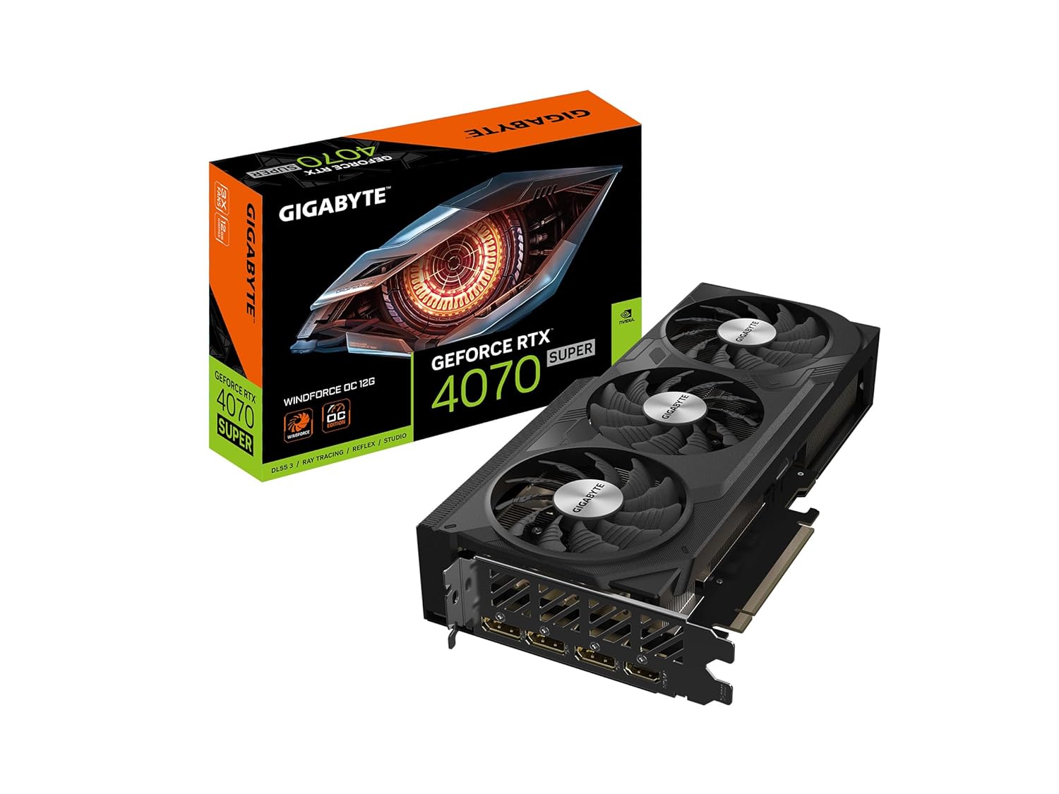 Gigabyte GeForce RTX 4070 Super WindForce OC 12G Graphics Card 12GB GDDR6X and Efficient Dual-Fan Cooling