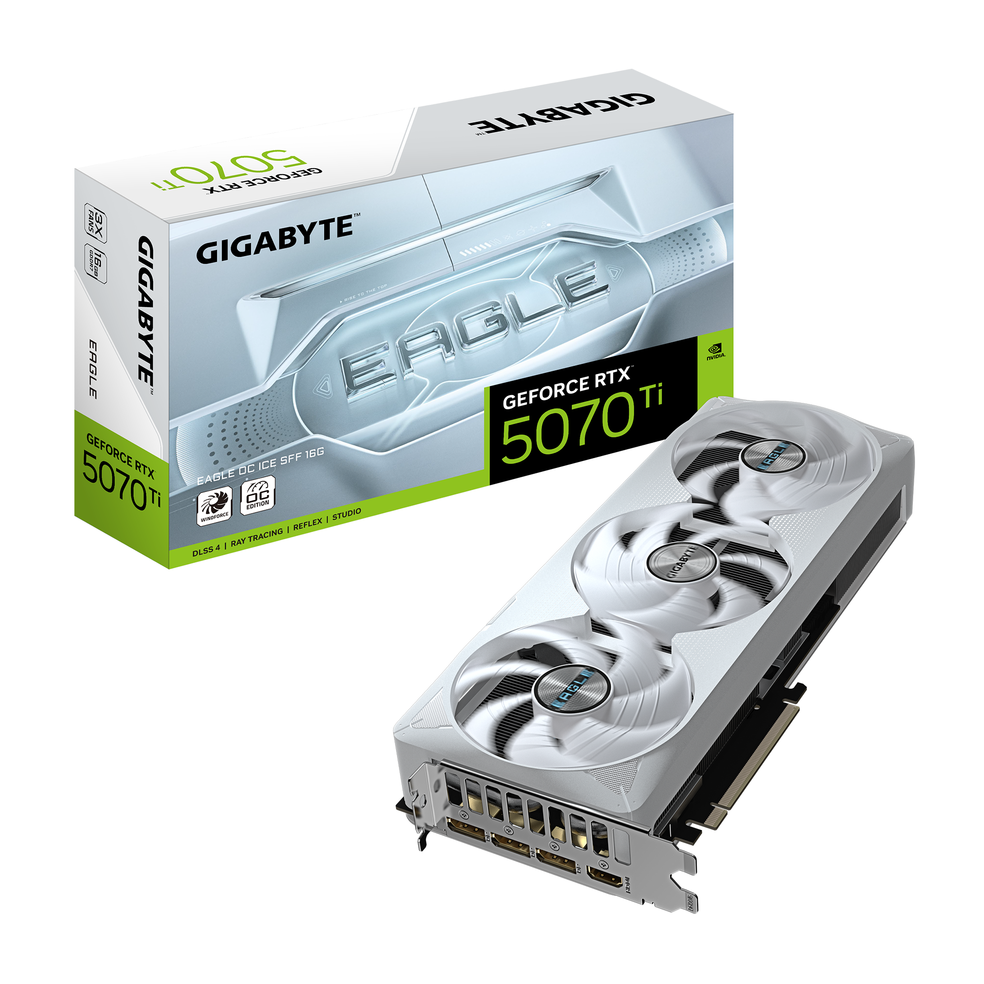 Gigabyte GeForce RTX 5070 Ti Eagle OC ICE SFF 16GB Graphics Card | DLSS 3.5, Ray Tracing & Advanced Cooling