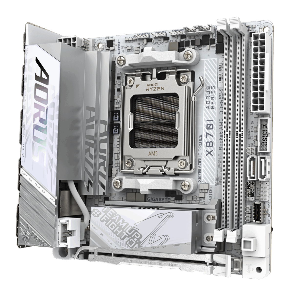 Gigabyte X870I Aorus Pro ICE AMD AM5 LGA 1718 Motherboard, Mini-ITX, DDR5, 2X M.2, PCIe 5.0, USB-C, WIFI7, 2.5GbE LAN, EZ-Latch - Image 5