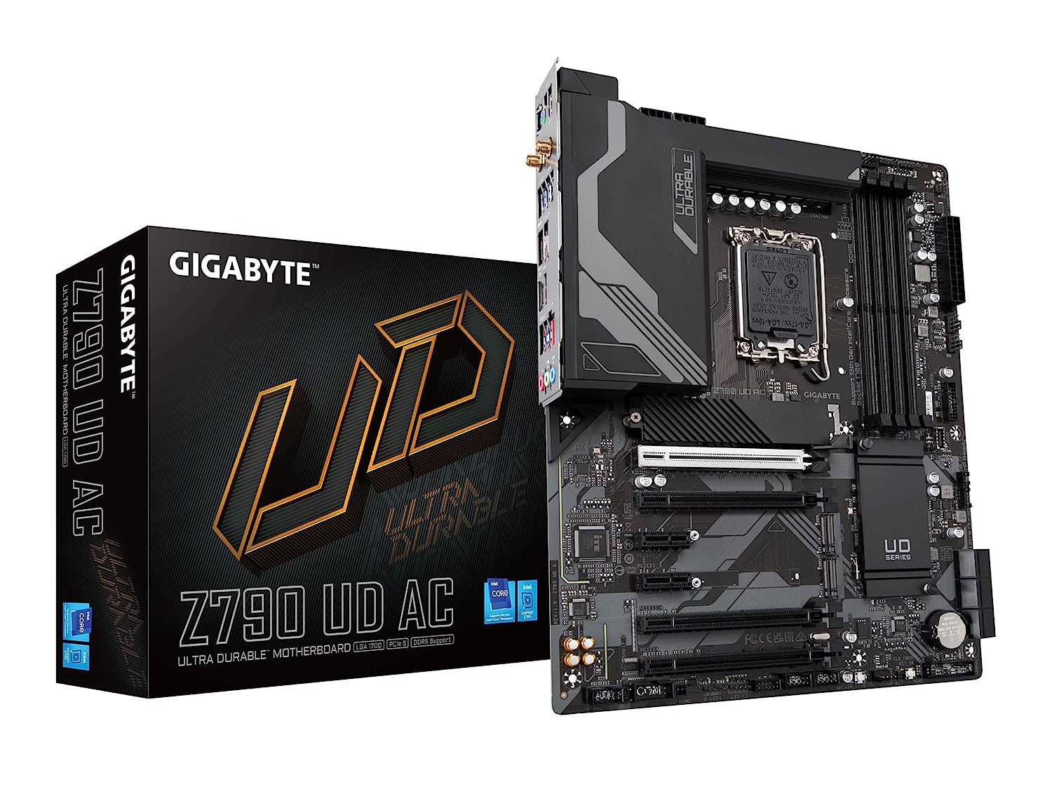 Gigabyte Z790 UD AC LGA 1700 ATX Motherboard with DDR5, PCIe 5.0, Wi‑Fi 6E & USB‑C