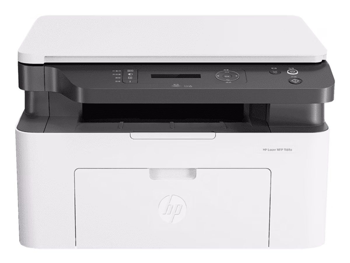 HP Laser MFP 1188a, Print, Copy, Scan, Hi-Speed USB 2.0, Up to 21 ppm, 150-sheet Input Tray, 100-sheet Output Tray, 10,000-page Duty Cycle, 1-Year Warranty, Black and White, 715A2A