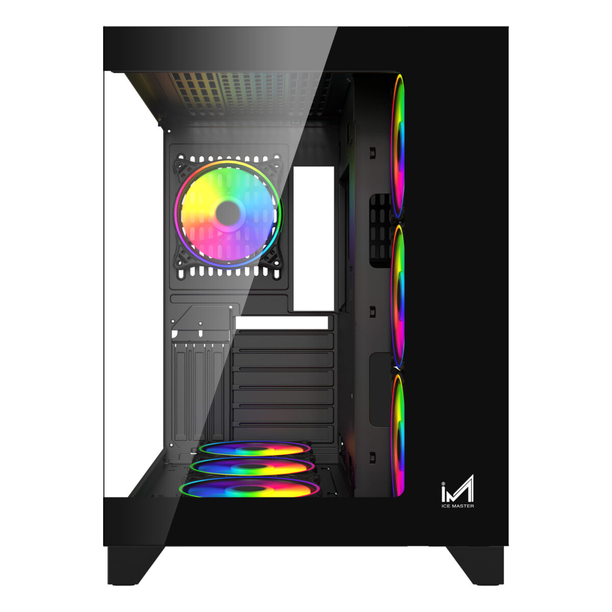 ICEMASTER Dynamite XL Mid-Tower Computer Case/Gaming Cabinet - Black (7 Argb Fans) | Support EATX,ATX, Micro-ATX, Mini-ITX | Pre-Installed 3 Side Fans, 1 Rear Fan & 3 Bottom Fans - Image 2