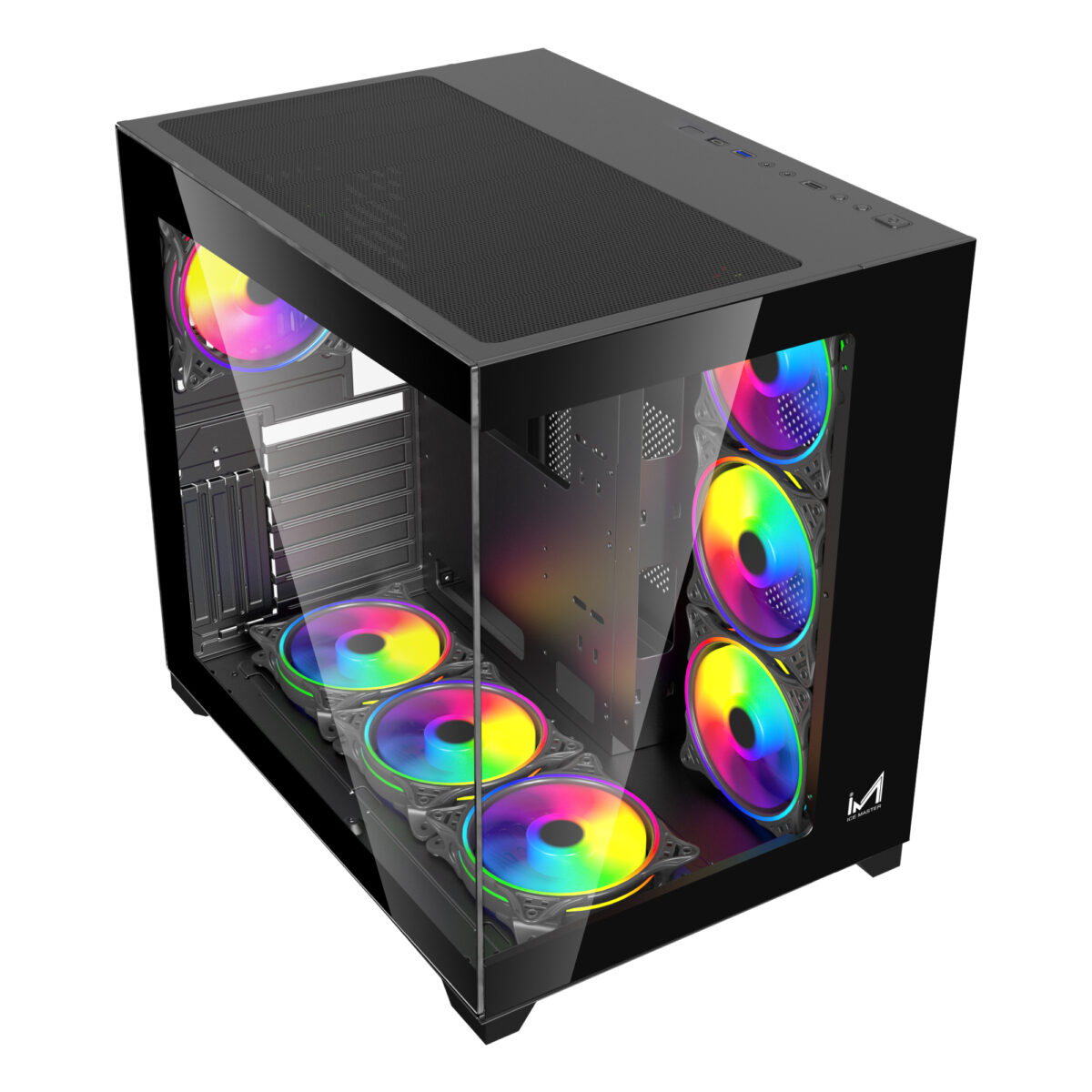 ICEMASTER Dynamite XL Mid-Tower Computer Case/Gaming Cabinet - Black (7 Argb Fans) | Support EATX,ATX, Micro-ATX, Mini-ITX | Pre-Installed 3 Side Fans, 1 Rear Fan & 3 Bottom Fans - Image 5