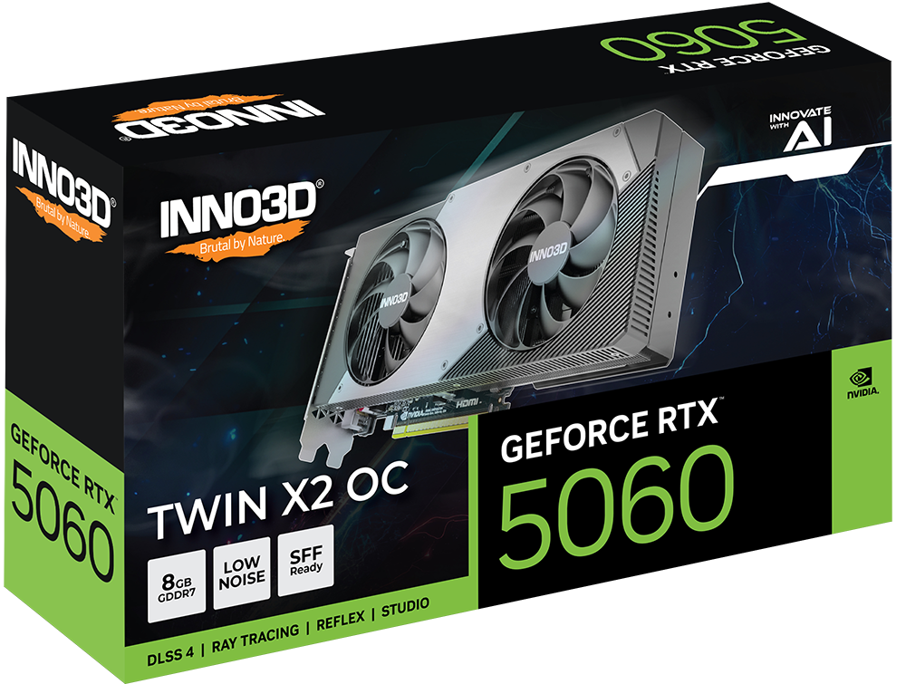 INNO3D 8GB GeForce RTX 5060 Twin X2 OC Graphics Card