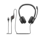 Logitech H390 Wired On Ear Headset for PC/Laptop, Stereo Headphones with Noise Cancelling Microphone, USB-A, In-Line Controls, Works with Chromebook