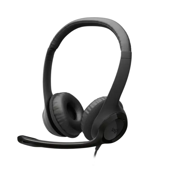 Logitech H390 Wired On Ear Headset for PC/Laptop, Stereo Headphones with Noise Cancelling Microphone, USB-A, In-Line Controls, Works with Chromebook