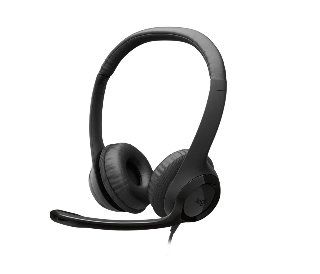Logitech H390 Wired On Ear Headset for PC/Laptop, Stereo Headphones with Noise Cancelling Microphone, USB-A, In-Line Controls, Works with Chromebook