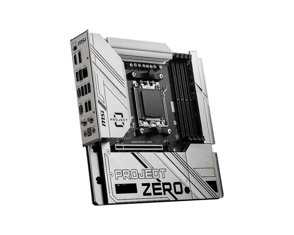 MSI B650M Project Zero mATX Motherboard AM5, DDR5, PCIe 4.0 M.2, 2.5G LAN