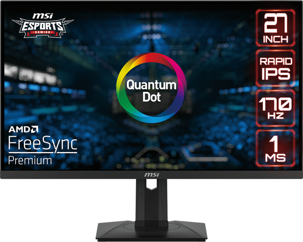 MSI G274QPF‑QD 27 Inch Rapid IPS QHD Monitor – 170 Hz 1 ms GTG, Quantum Dot, FreeSync & G‑Sync Compatible