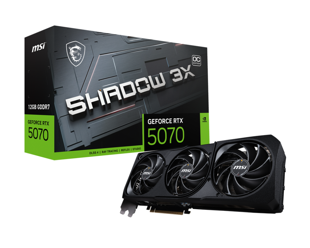 MSI GeForce RTX 5070 Shadow 3X OC 12GB GDDR6X Graphics Card | Triple-Fan Cooling, DLSS 3.5 & Ray Tracing