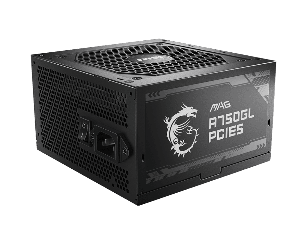 MSI MAG A750GL PCIe5 750 W 80 Plus Gold Fully Modular PSU – ATX 3.1, Native PCIe 5.1 Support, 10‑Year Warranty
