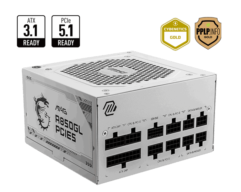 MSI MAG A850GL PCIe5 850W White SMPS