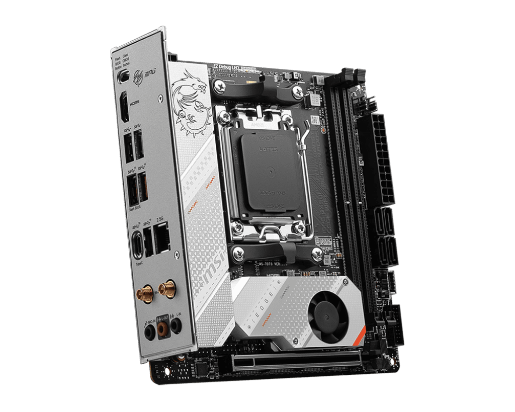 MSI MPG B650I Edge WiFi Gaming Mini‑ITX Motherboard AM5 DDR5 | PCIe 5.0, Dual M.2 Gen4