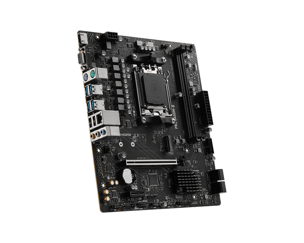 MSI PRO B650M‑B Micro‑ATX Motherboard AM5 DDR5 | PCIe 5.0 M.2, Dual M.2 Gen4