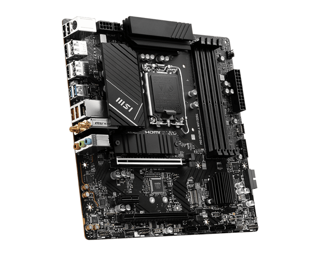 MSI PRO B760M‑A WiFi DDR4 Micro‑ATX Motherboard LGA 1700 DDR4 | PCIe 4.0 M.2, Wi‑Fi 6E
