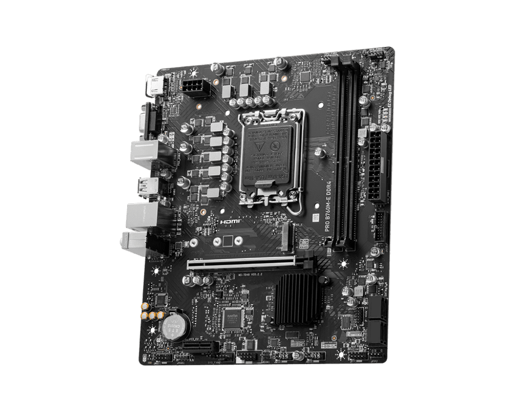 MSI PRO B760M‑E DDR4 Micro‑ATX Motherboard LGA 1700 DDR4 | PCIe 4.0 M.2, 2.5G LAN