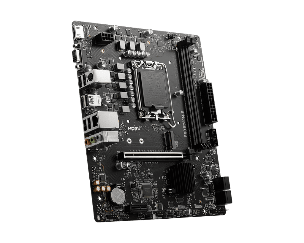 MSI PRO B760M‑E DDR5 Micro‑ATX Motherboard LGA 1700 DDR5 | PCIe 4.0 M.2, 2.5G LAN