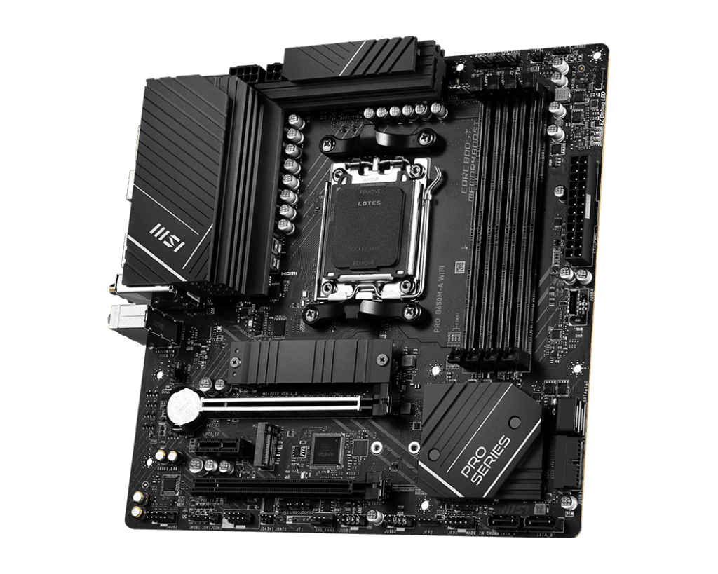 MSI Pro B650M‑A WiFi Micro‑ATX Motherboard AM5 DDR5 | PCIe 5.0 M.2, Dual Gen4 M.2