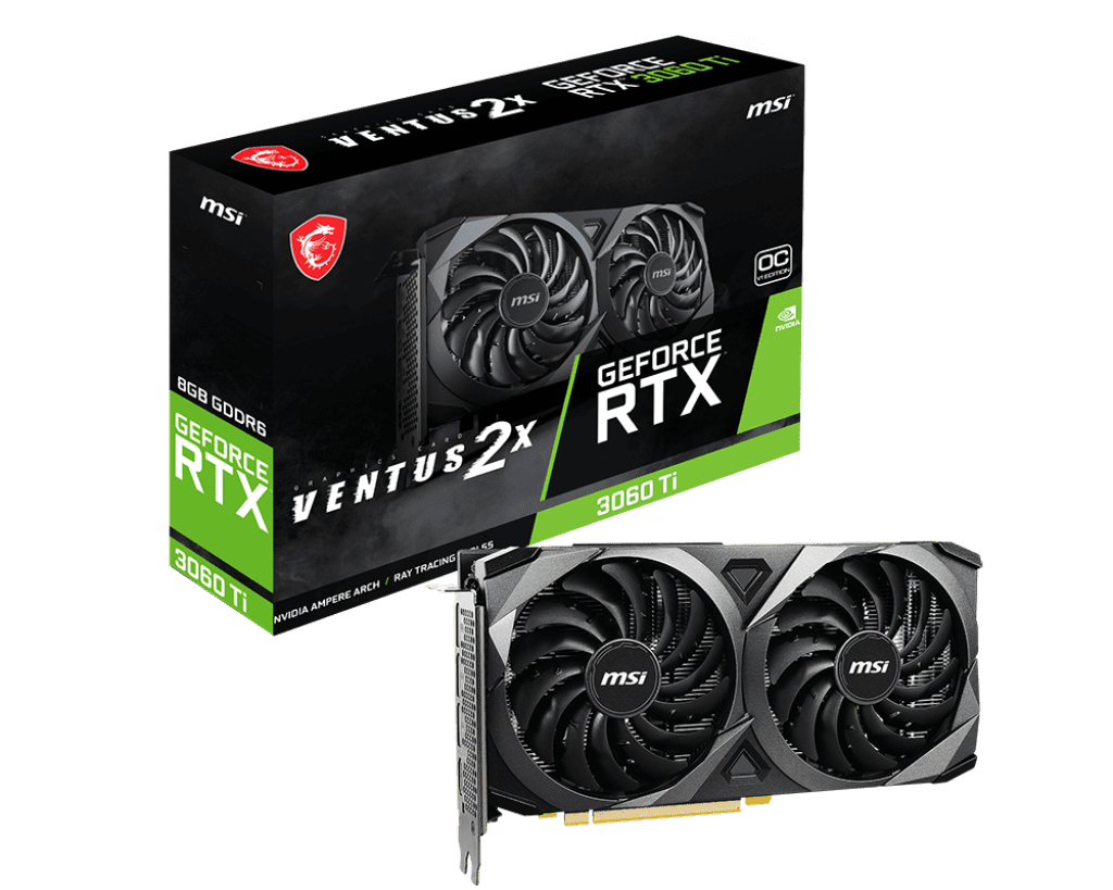 MSI GeForce RTX 3060 Ti Ventus 2X OCV1 LHR 8GB GDDR6 Graphics Card | DLSS & Ray Tracing, 256-bit, Dual TORX Fans