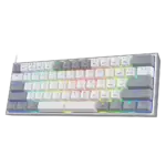 Redragon Fizz K617 - 60% Wired Mechanical Keyboard White and Grey (Red Switches)
