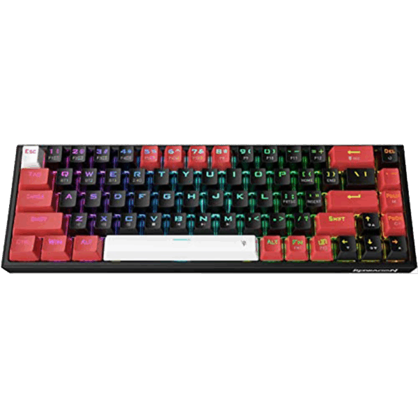 Redragon Castor K631 Pro - 65% Bluetooth + 2.4Ghz Wireless + Wired RGB Mechanical Keyboard (Red Switch)Magicwand SE K655 75% Wired Mechanical Keyboard White and Grey (Quiet Linear Red Switch)