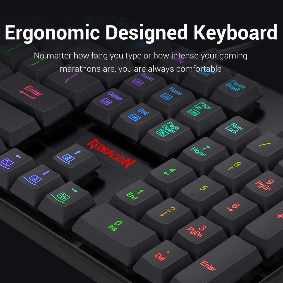 Redragon Dyaus Pro K509-1 - 104 Keys RGB Wired Keyboard without side LED (Mechanical Feel)