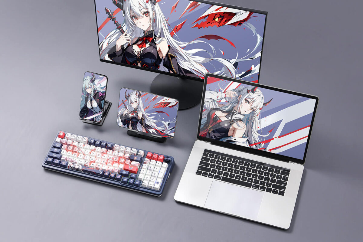 Redragon Eisa Pro K686 Pro Wired+2.4Ghz+BT Mechanical Keyboard Anime Theme (Custom Hi-Fi Linear Switch)