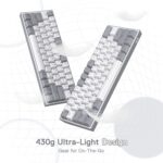 Redragon Fizz K617 - 60% Wired Mechanical Keyboard White and Grey (Red Switches)