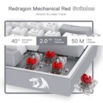 Redragon Fizz K617 - 60% Wired Mechanical Keyboard White and Grey (Red Switches)