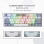 Redragon Fizz K617 - 60% Wired Mechanical Keyboard White and Grey (Red Switches)