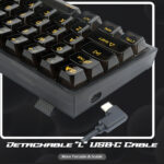Redragon Fizz K617 - 60% Wired Mechanical Keyboard Black Transparent (Translucent Custom Switch)