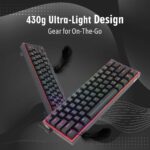 Redragon Fizz Pro K616 - 60% Wired+2.4Ghz+BT Mechanical Keyboard Black (Red Switch)