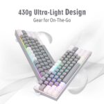 Redragon Fizz Pro K616 - 60% Wired+2.4Ghz+BT Mechanical Keyboard Grey and White (Red Switch)