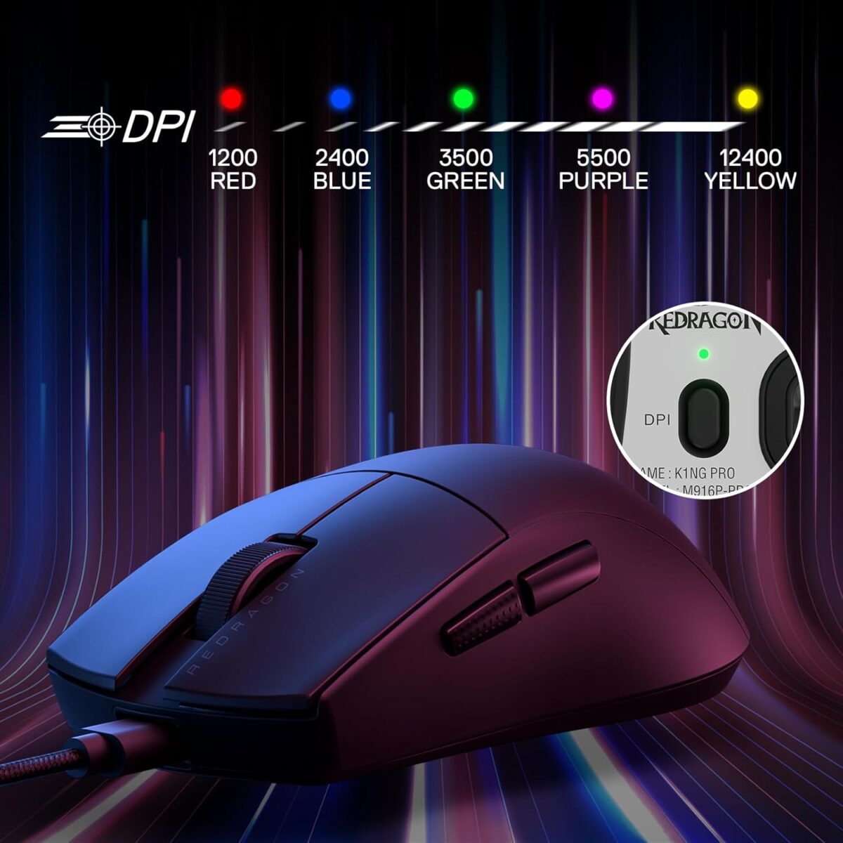 Redragon K1NG 1K M724 - Wired Gaming Mouse