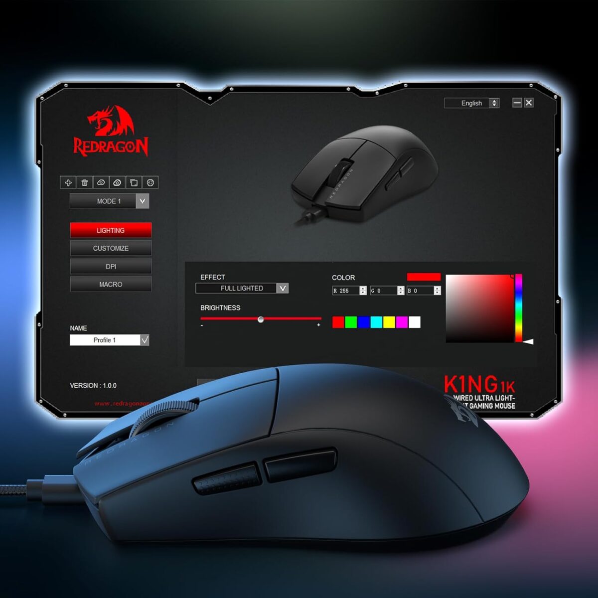 Redragon K1NG 1K M724 - Wired Gaming Mouse
