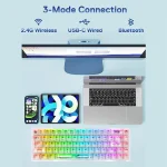 Redragon K631 PRO Wireless RGB Gaming White Keyboard 2