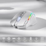 Redragon M810 Taipan Pro (Wired/Wireless/BT) – White Gaming Mouse