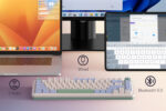 Redragon Ucal Pro K673 Pro - 75% Wired+2.4Ghz+BT Mechanical Keyboard White and Black ( Linear Red Switch)