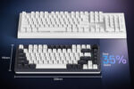 Redragon Ucal Pro K673 Pro - 75% Wired+2.4Ghz+BT Mechanical Keyboard White and Black ( Linear Red Switch)