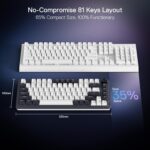 Redragon Ucal Pro K673 Pro - 75% Wired+2.4Ghz+BT Mechanical Keyboard White and Black ( Linear Red Switch)