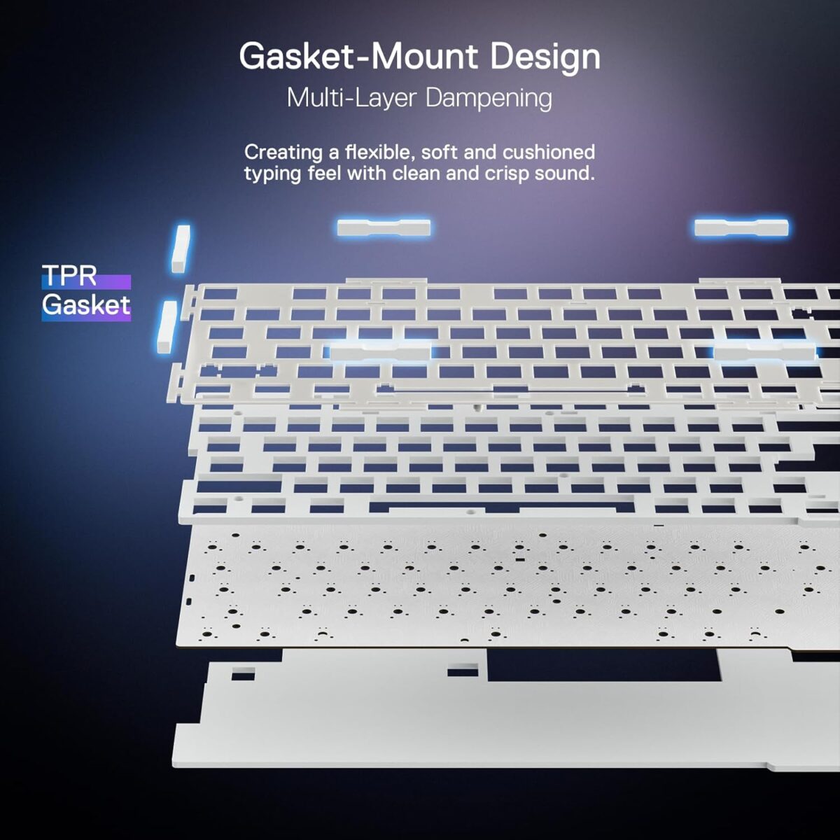 Redragon Ucal Pro K673 Pro - 75% Wired+2.4Ghz+BT Mechanical Keyboard White and Black ( Linear Red Switch)