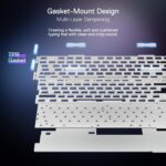 Redragon Ucal Pro K673 Pro - 75% Wired+2.4Ghz+BT Mechanical Keyboard White and Black ( Linear Red Switch)