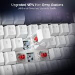 Redragon Ucal Pro K673 Pro - 75% Wired+2.4Ghz+BT Mechanical Keyboard White and Black ( Linear Red Switch)