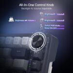 Redragon Ucal Pro K673 Pro - 75% Wired+2.4Ghz+BT Mechanical Keyboard White and Black ( Linear Red Switch)