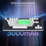 Redragon Ucal Pro K673 Pro - 75% Wired+2.4Ghz+BT Mechanical Keyboard White and Black ( Linear Red Switch)