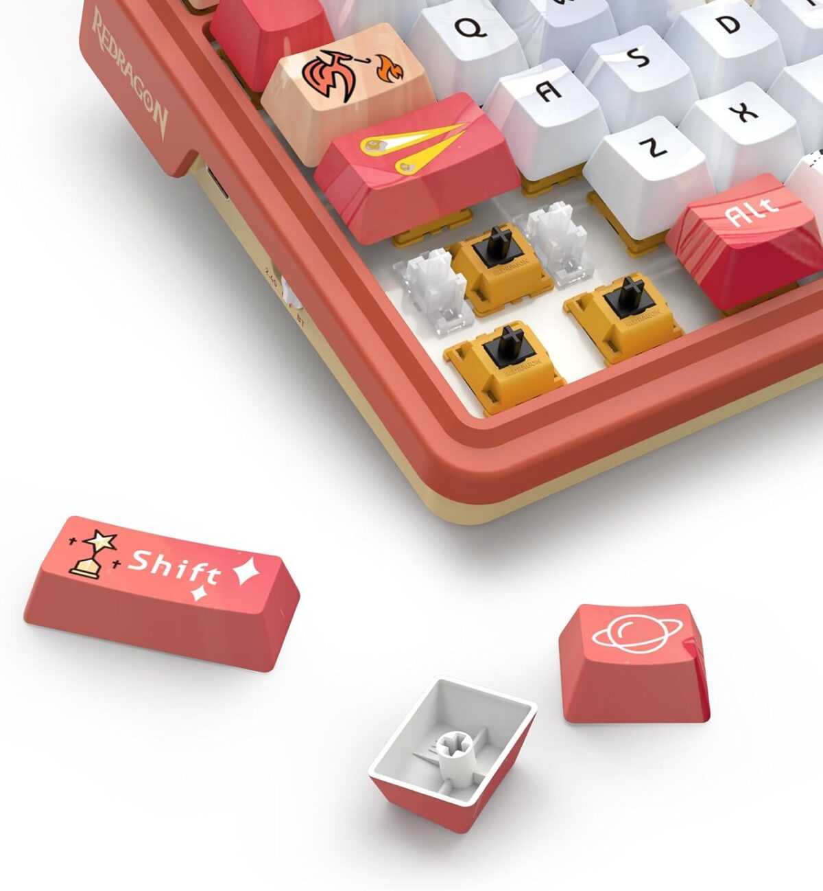 Redragon Ucal Pro K673 Pro - 75% Wired+2.4Ghz+BT Mechanical Keyboard Anime Theme (Custom Hi-Fi Linear Switch)