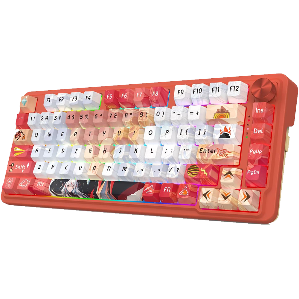 Redragon Ucal Pro K673 Pro - 75% Wired+2.4Ghz+BT Mechanical Keyboard Anime Theme (Custom Hi-Fi Linear Switch)